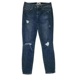 Paige Verdugo Women's 28 Ankle Jeans Blue Dark Wash Skinny Mid-rise Distressed